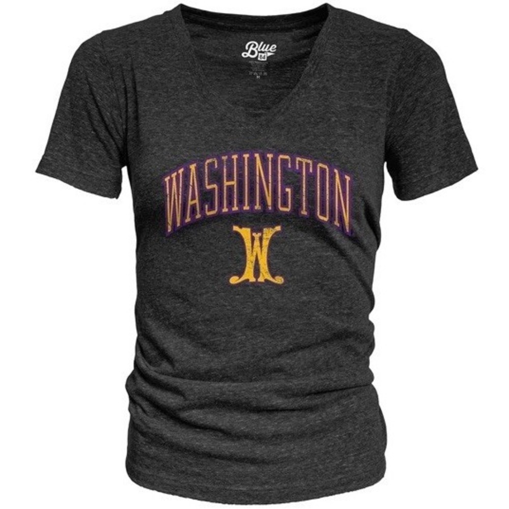 NEW Washington Huskies Blue 84 Black T Shirt Women's XL
